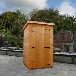 4x4 shed-pent roof-door front panel hinged right-no windows