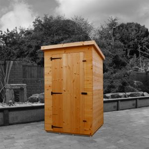 Small 4x4 garden shed. Style: Pent roof. Brand: Harts Timber Sheds. Material type: Wooden tongue and groove. One single door.