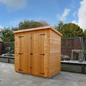 7x4 Garden shed-pent roof-double doors centre front panel-no windows